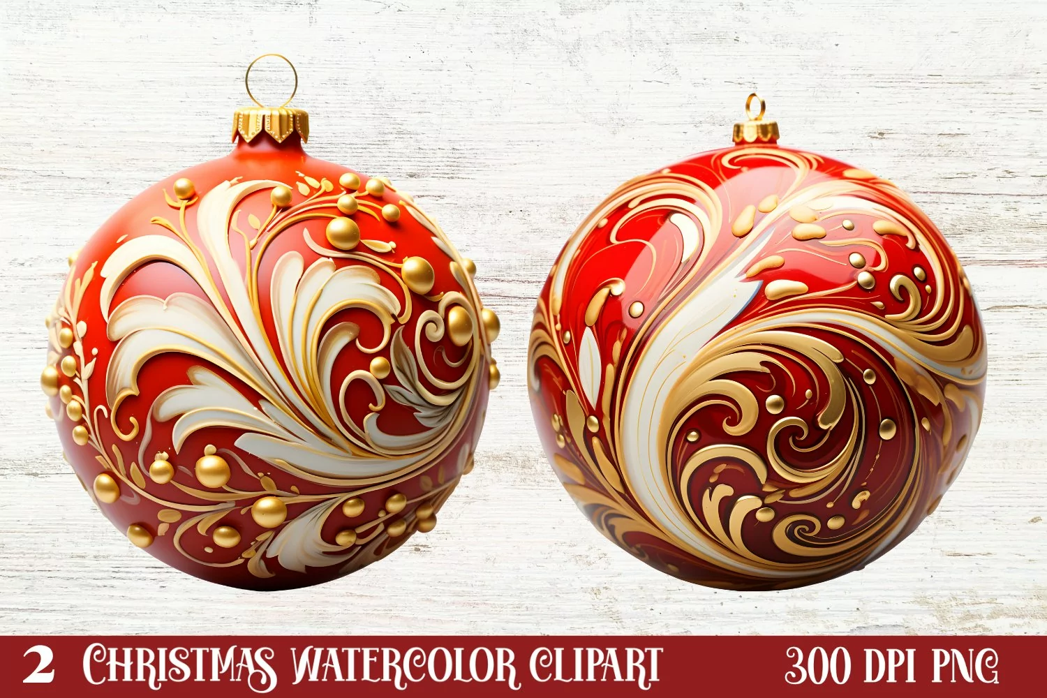 Christmas Bauble Sublimation Clipart, Christmas Bauble product image 1