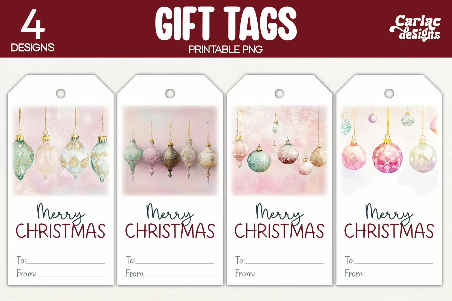 christmas baubles gift tags