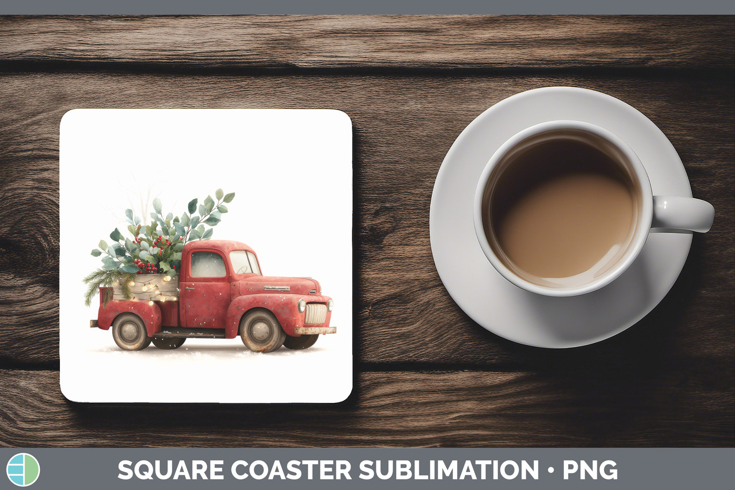 GorgeousChristmas Botanicals Square Coaster design.