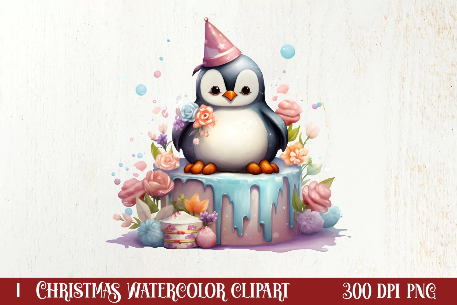 Christmas Cake Watercolor Clipart Sublimation, Christmas PNG product image 1