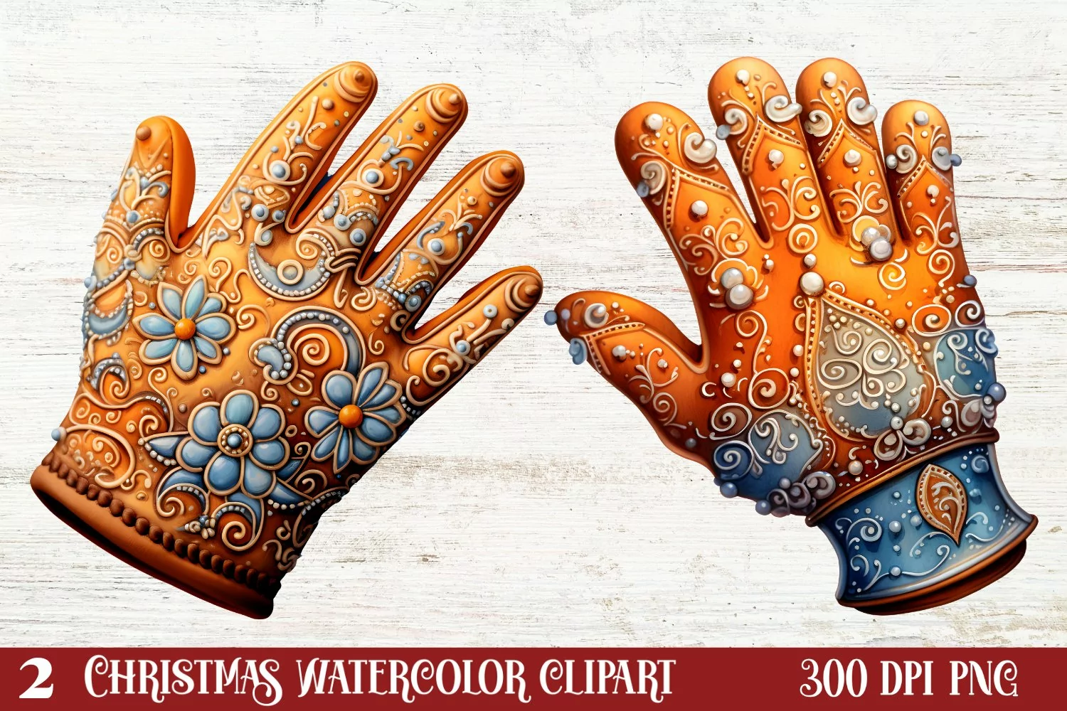 Beautiful Christmas Gingerbread Clipart, Christmas PNG product image 1