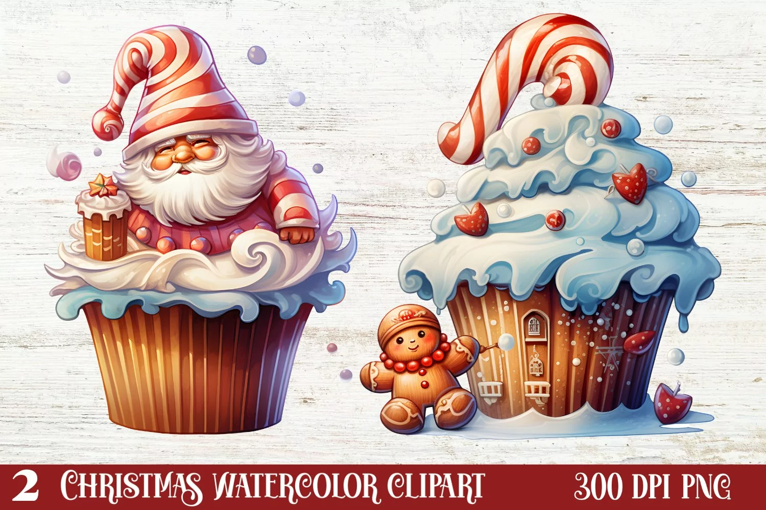 Beautiful Christmas Gingerbread Clipart, Christmas PNG product image 1