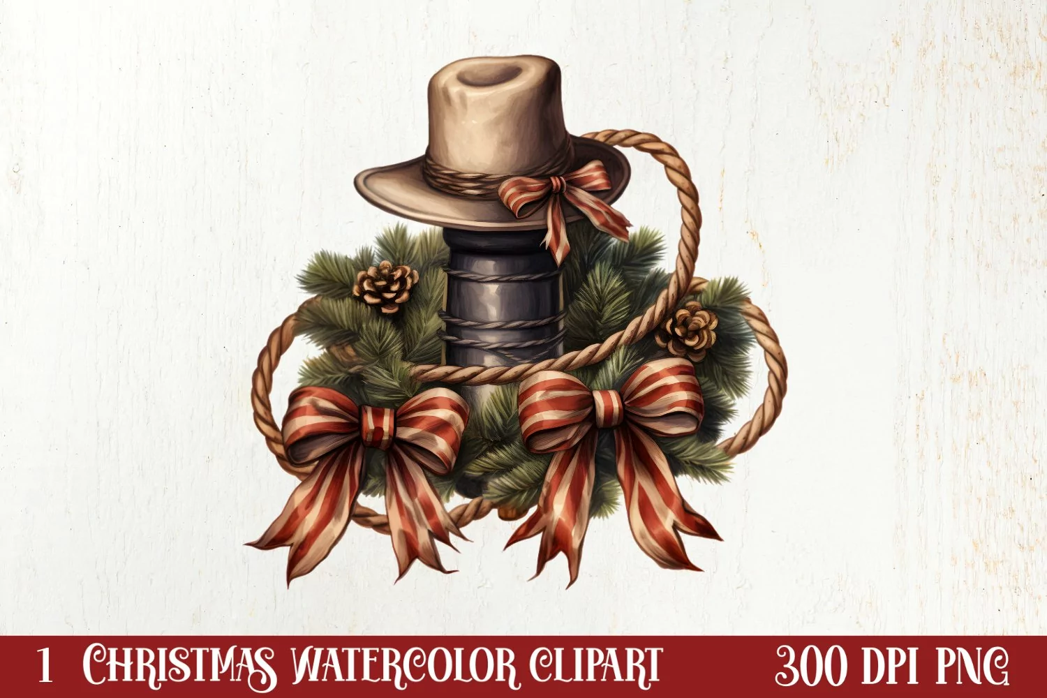 Western Christmas Cowboy Clipart Sublimation, Christmas PNG product image 1