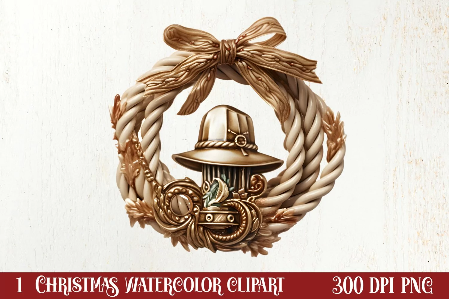 Western Christmas Cowboy Clipart Sublimation, Christmas PNG product image 1