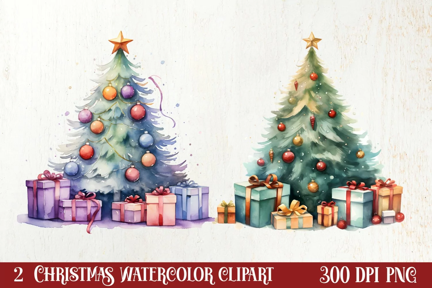 Christmas Tree Collection Clipart, Christmas PNG product image 1