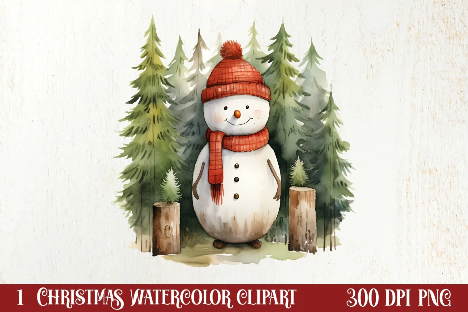 Christmas Knitting Clipart Watercolour , Christmas PNG product image 1