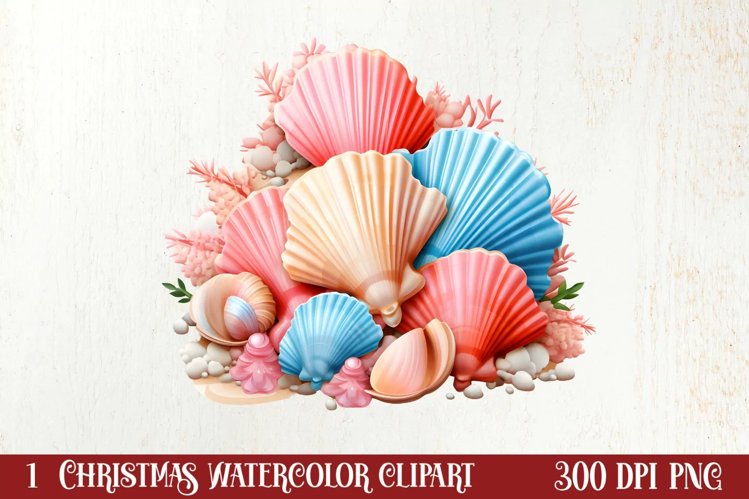 Tropical Christmas Clipart , Christmas PNG product image 1