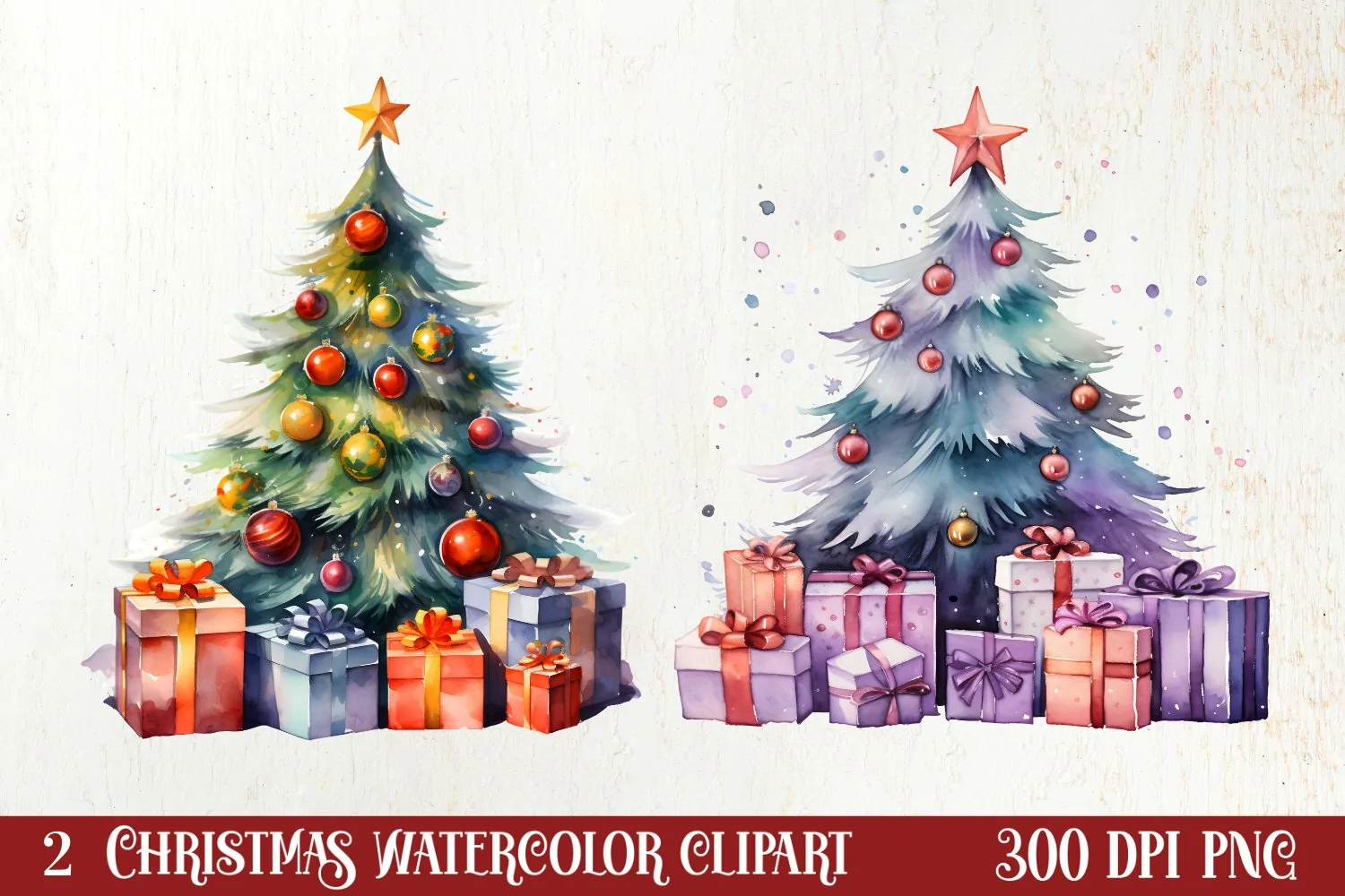 Christmas Tree Collection Clipart, Christmas PNG product image 1