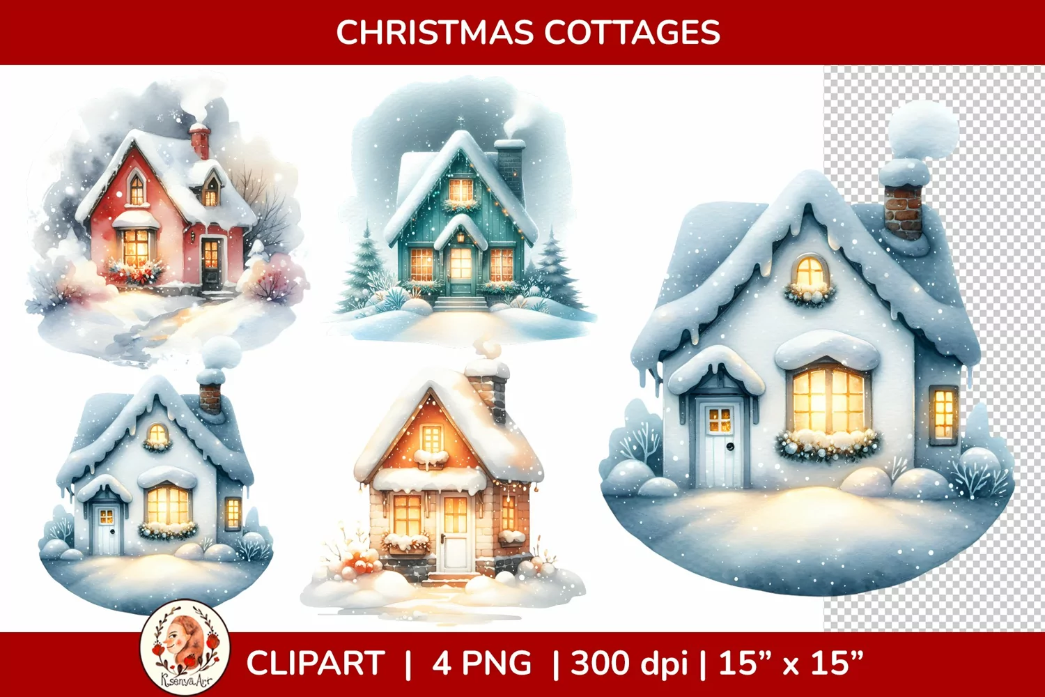 Christmas House Clipart, Christmas Clipart product image 1