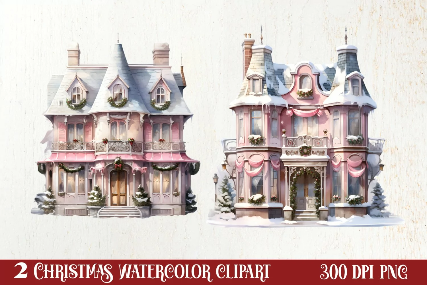 Parisian Christmas Clipart, Parisian Christmas Sublimation product image 1
