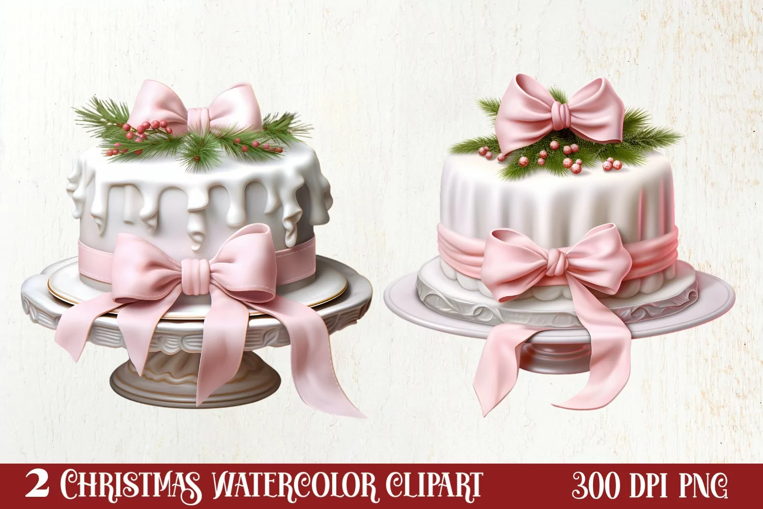 Pastel Christmas Shublimation Clipart, Pastel Christmas Clip product image 1