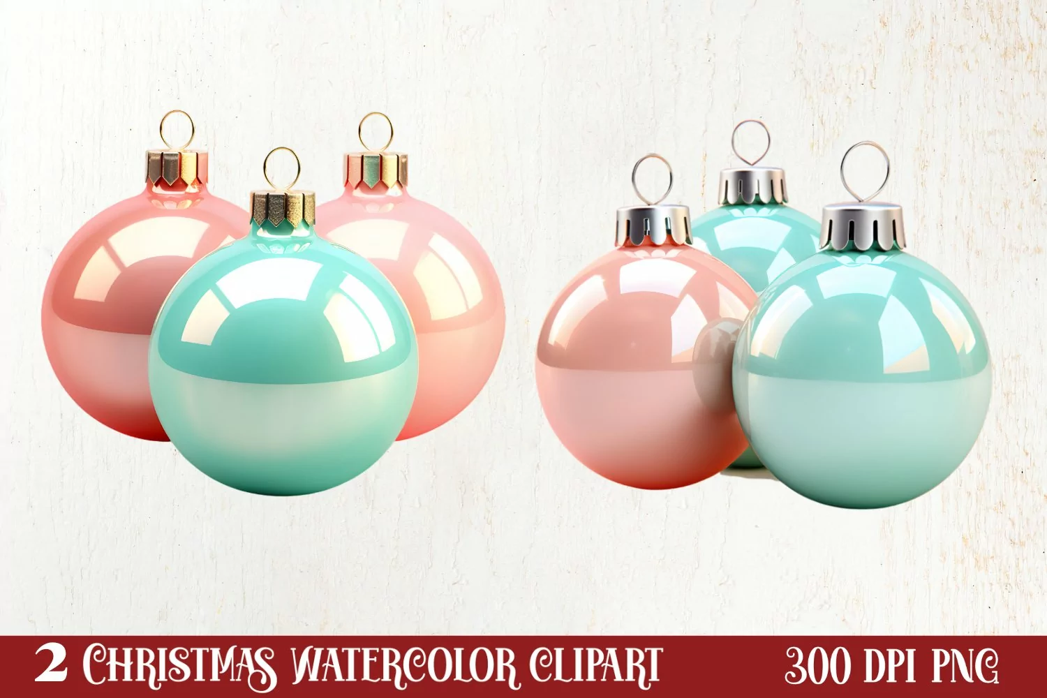 Pastel Christmas Shublimation Clipart, Pastel Christmas Clip product image 1