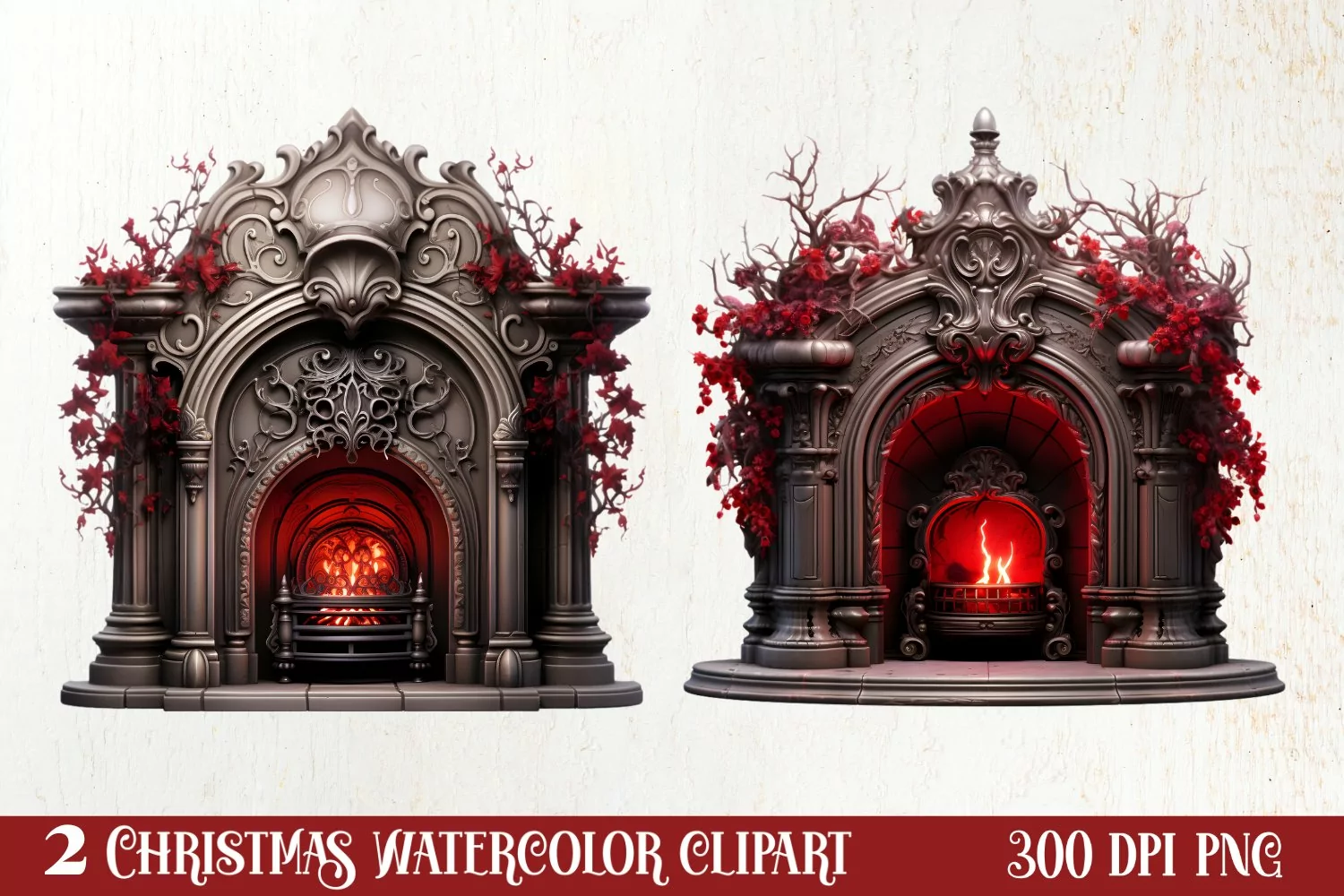 Gothic Christmas Clipart Sublimation, Gothic Christmas product image 1