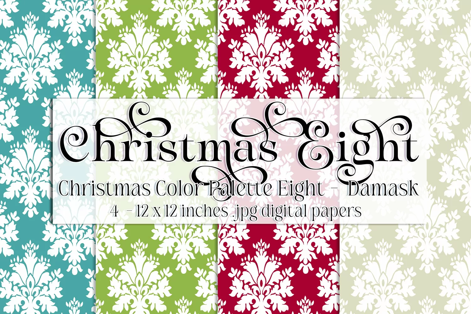 Christmas Background, Christmas Eight Color Palette, Damask product image 1