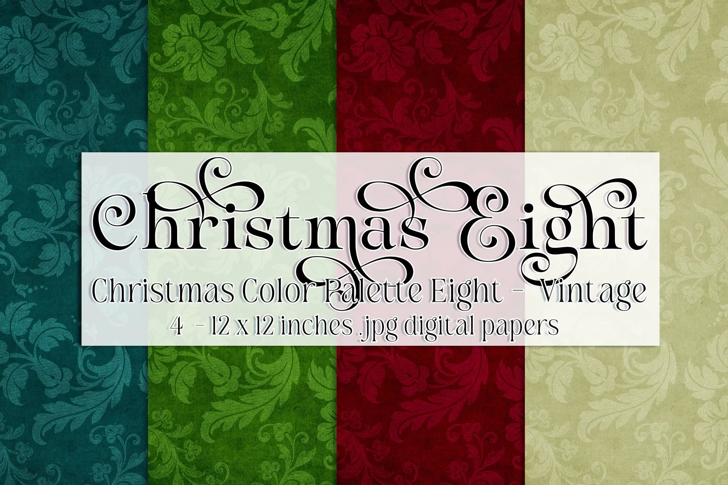 Christmas Background, Christmas Eight Color Palette, Vintage product image 1