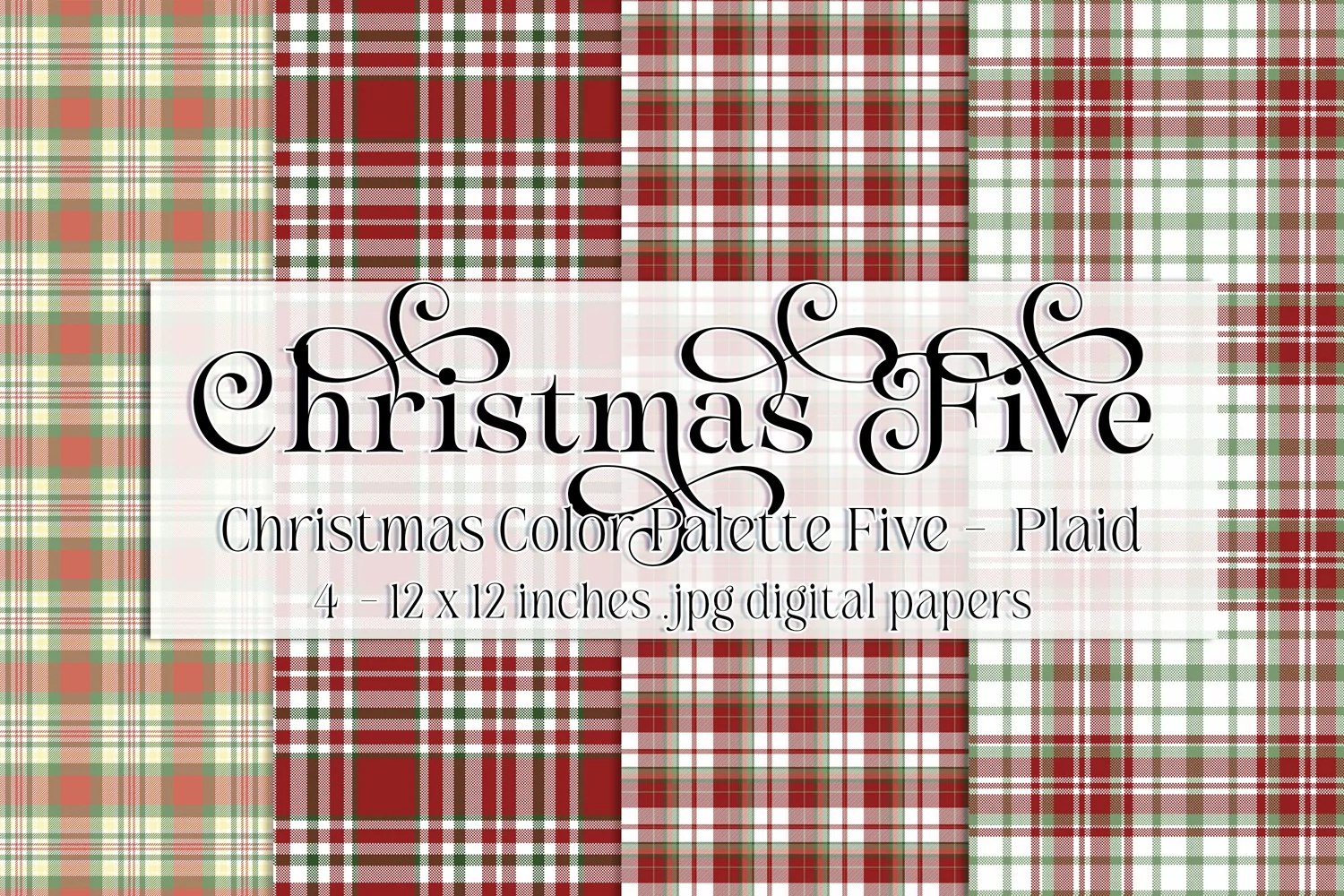 Christmas Background, Christmas Five Color Palette, Plaid s4 product image 1