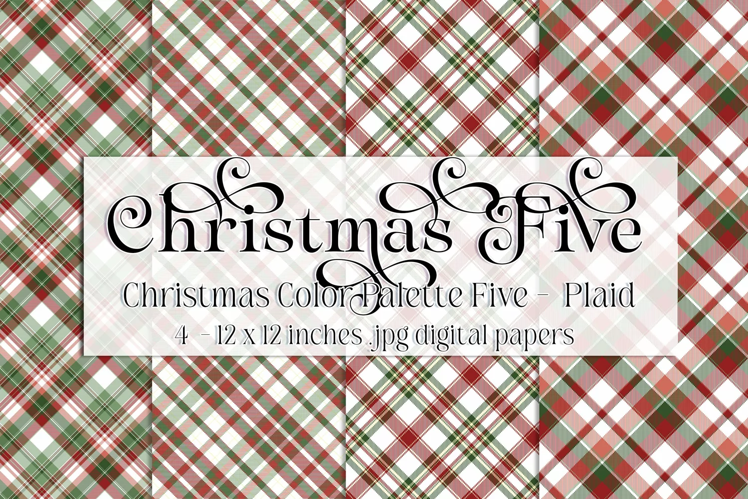 Christmas Background, Christmas Five Color Palette, Plaid s5 product image 1