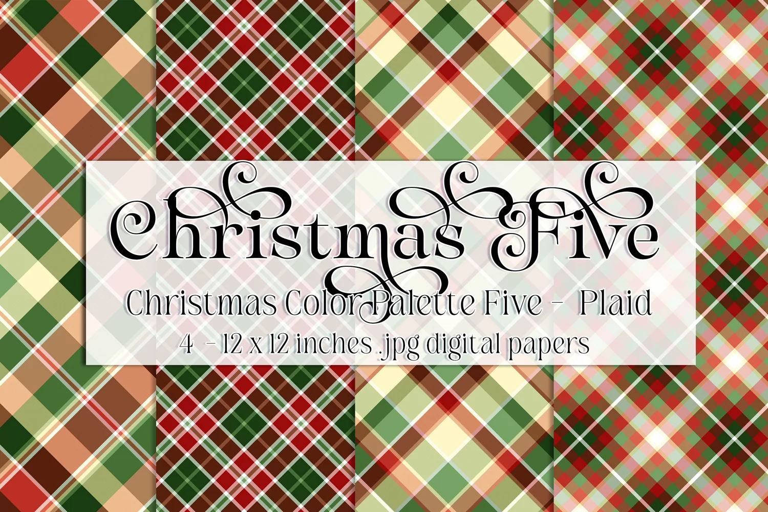 Christmas Background, Christmas Five Color Palette, Plaid s1 product image 1