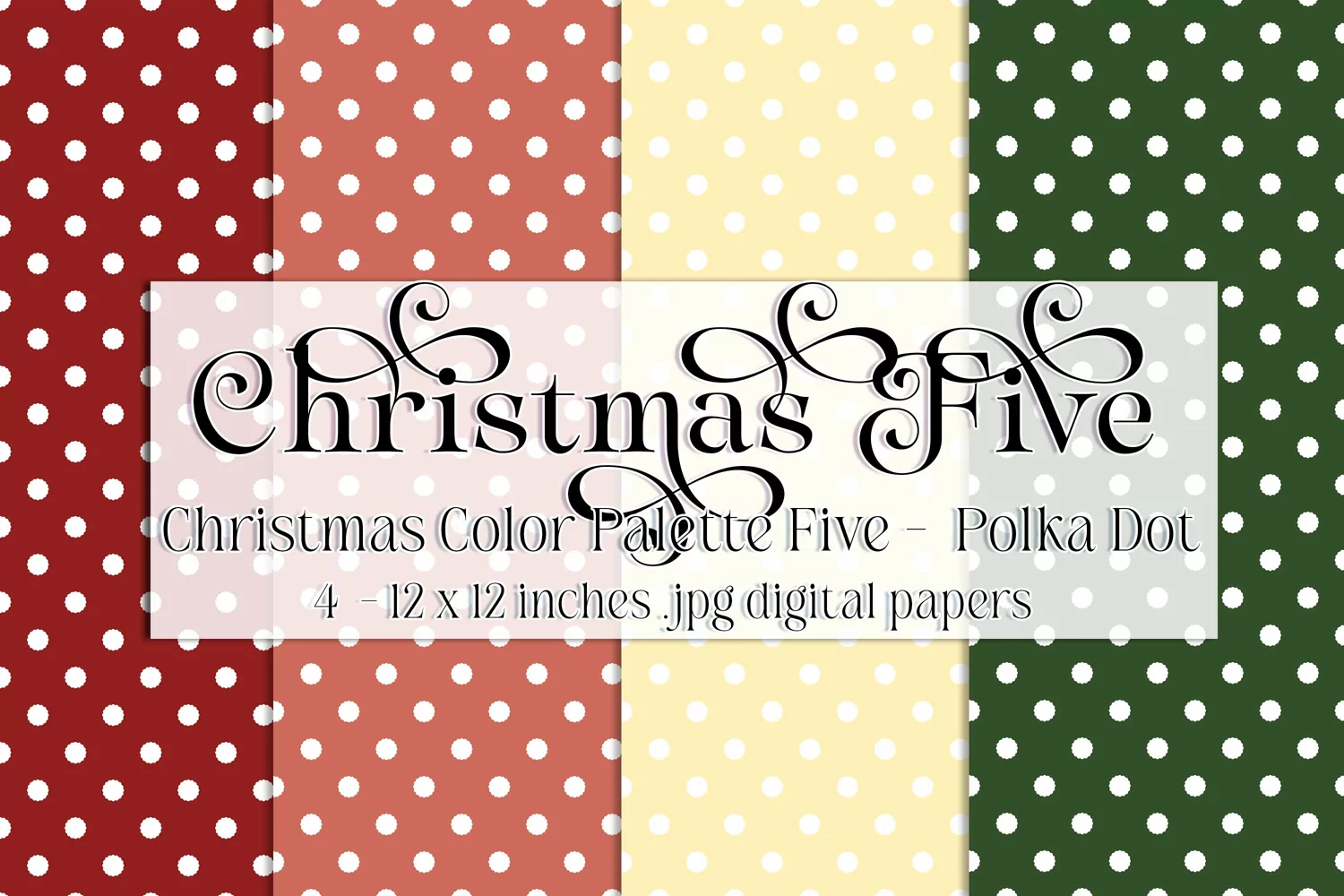 Christmas Background, Christmas Five Color Palette, Dots product image 1