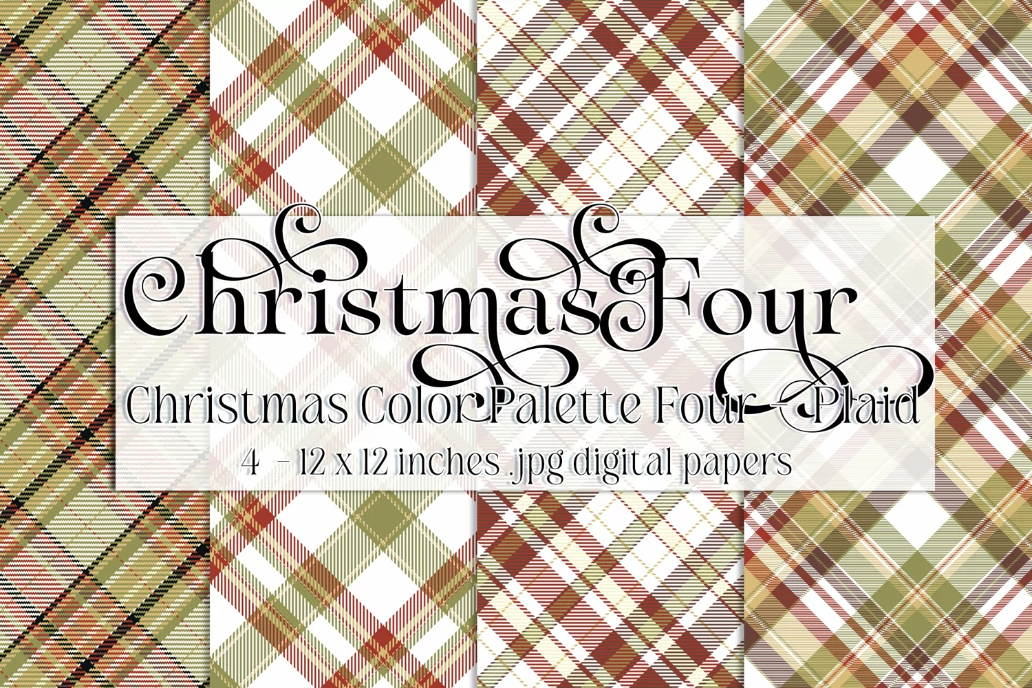 Christmas Background, Christmas Four Color Palette, Plaid s4 product image 1