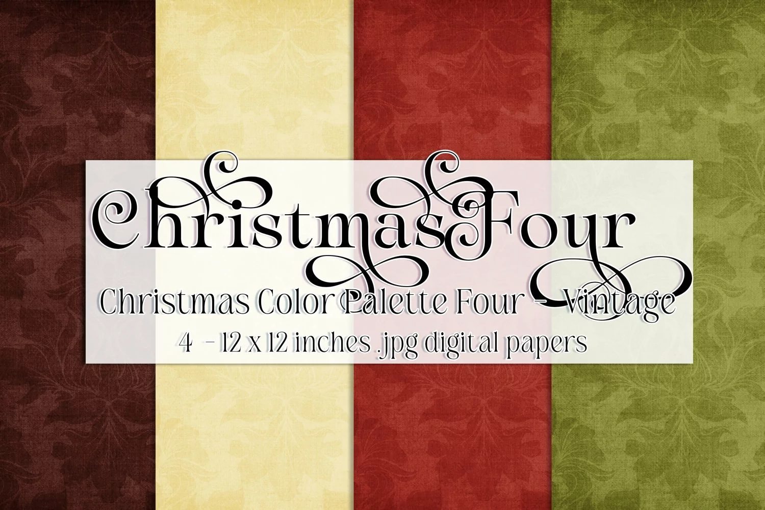 Christmas Background, Christmas Four Color Palette, Vintage product image 1
