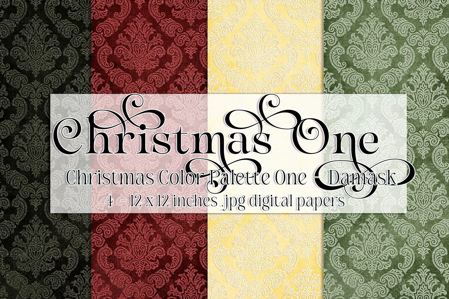 Christmas Background, Christmas One Color Palette, Damask product image 1