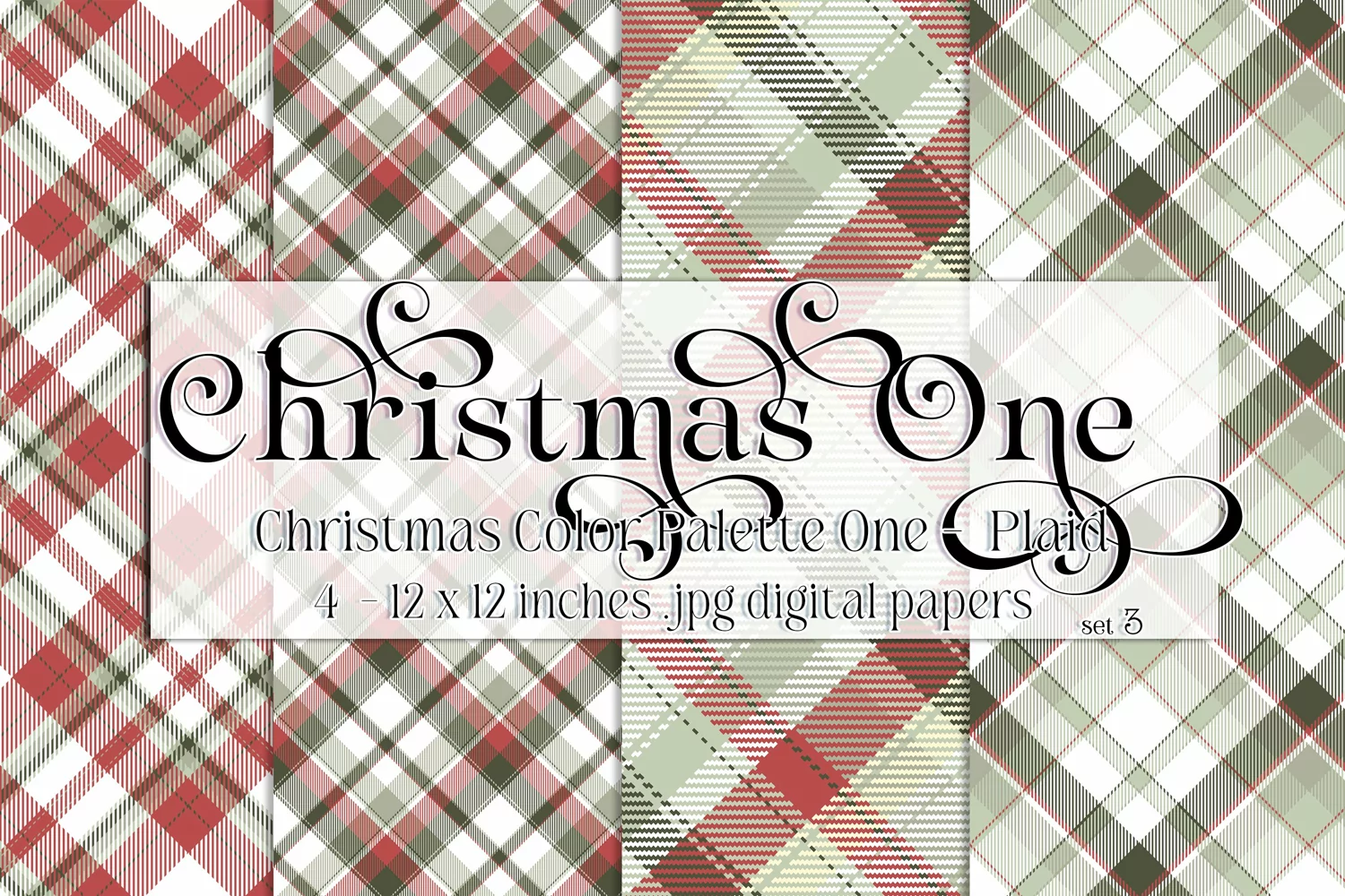 Christmas Background, Christmas One Color Palette, Plaid s3 product image 1