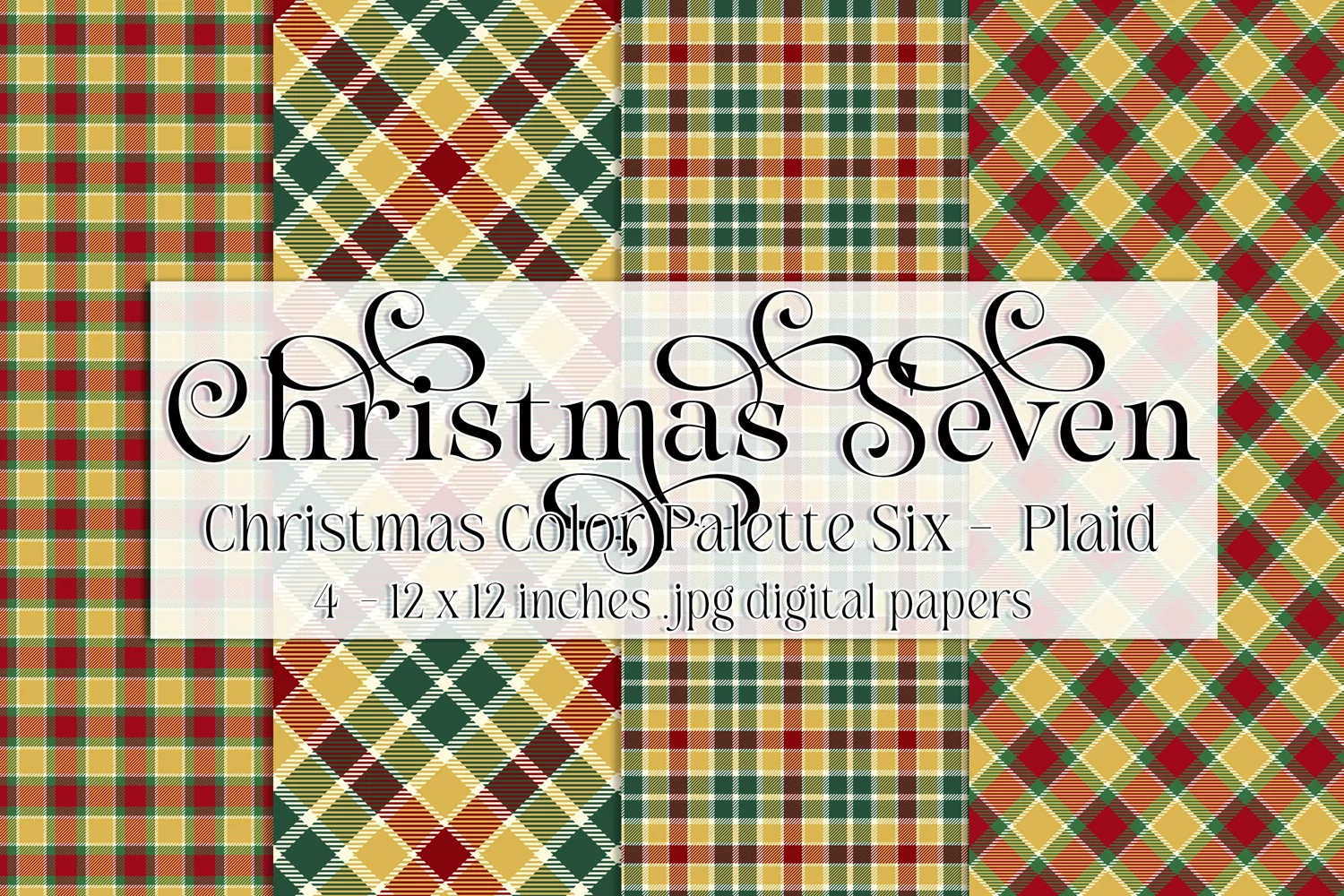 Christmas Background, Christmas Seven Color Palette, Plaid 3 product image 1