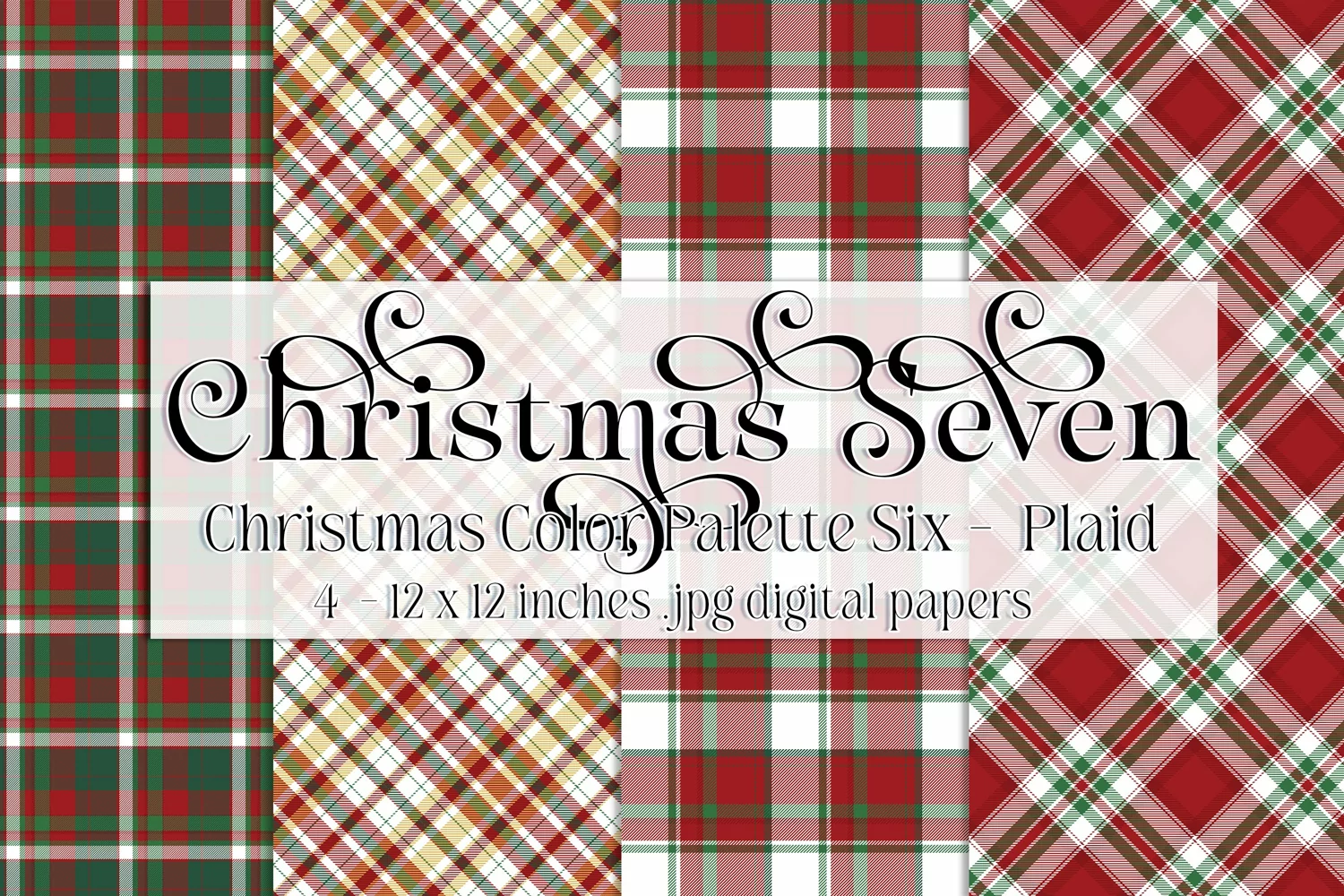 Christmas Background, Christmas Seven Color Palette, Plaid 8 product image 1