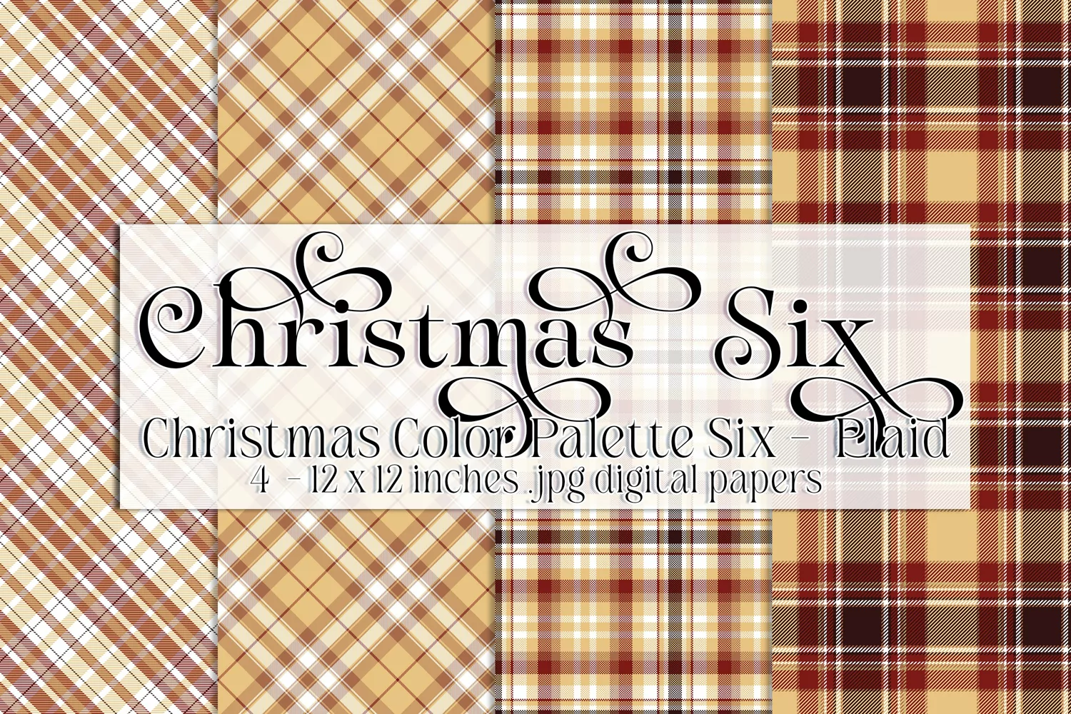 Christmas Background, Christmas Six Color Palette, Plaid s3 product image 1