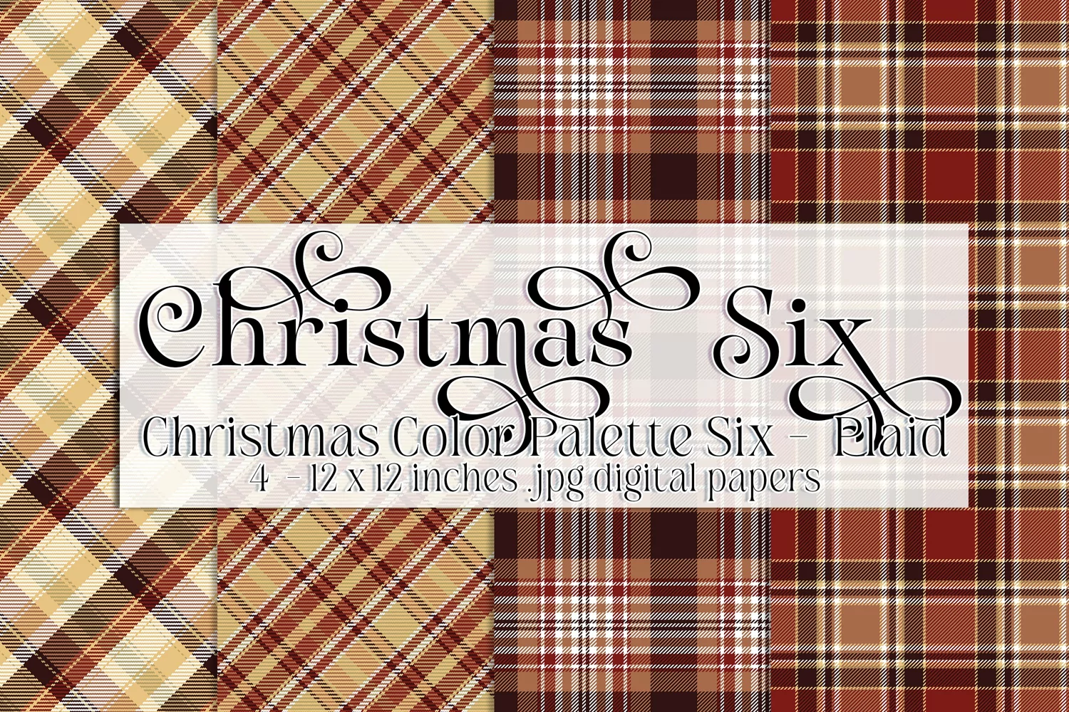 Christmas Background, Christmas Six Color Palette, Plaid s4 product image 1