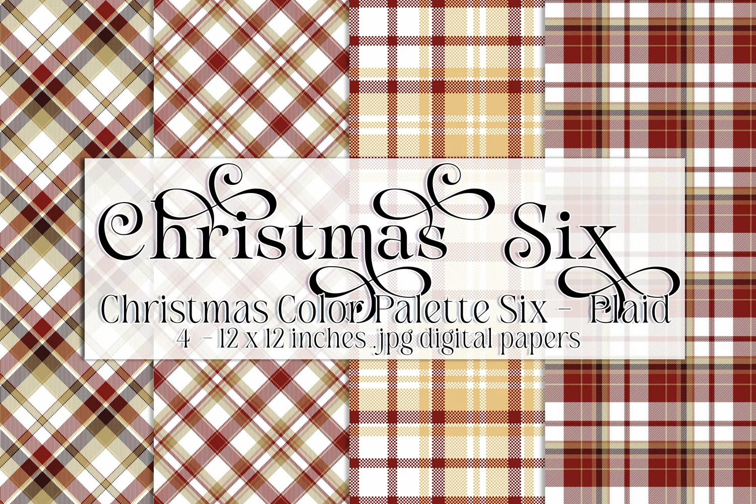 Christmas Background, Christmas Six Color Palette, Plaid s1 product image 1
