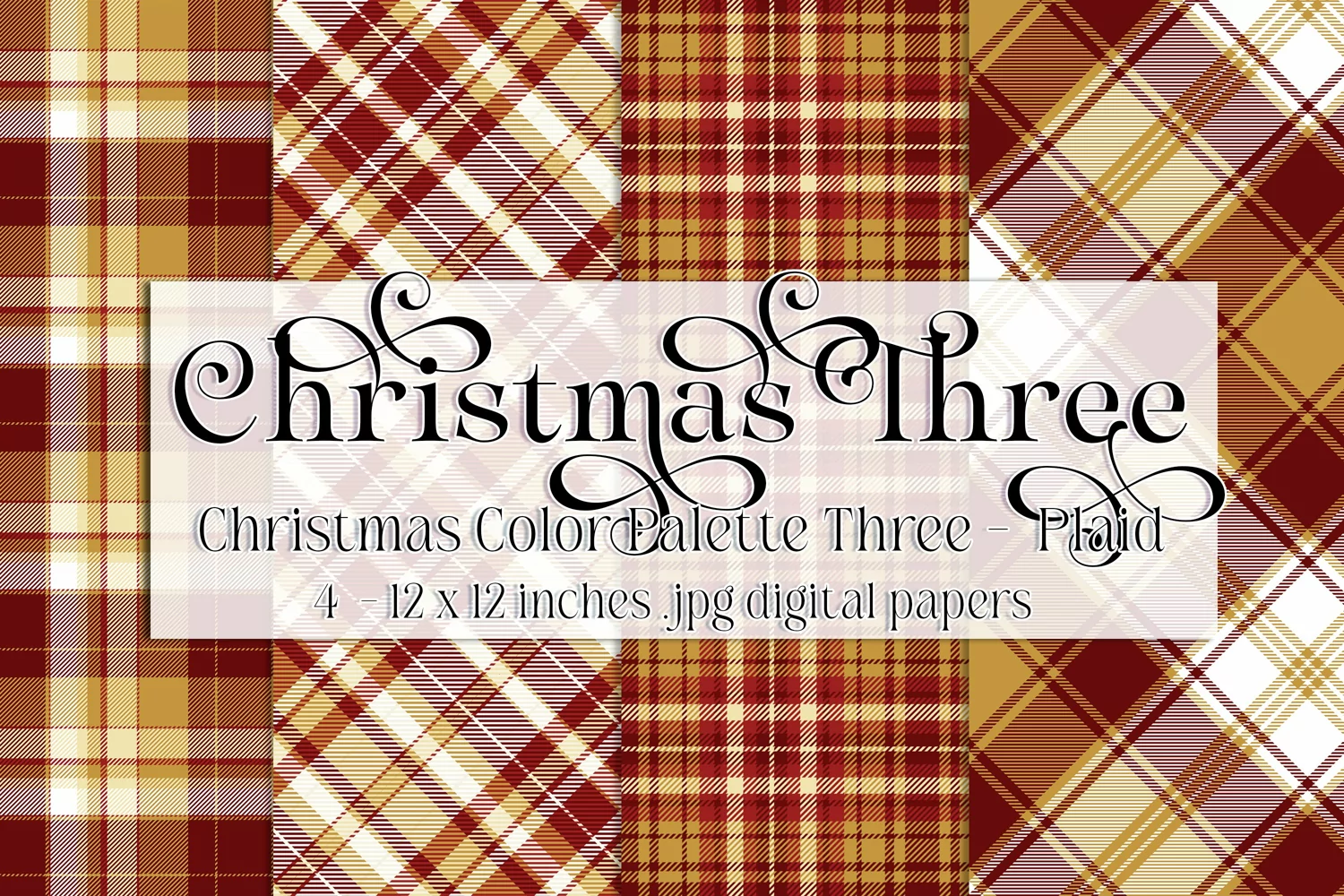 Christmas Background, Christmas Three Color Palette, Plaid 4 product image 1