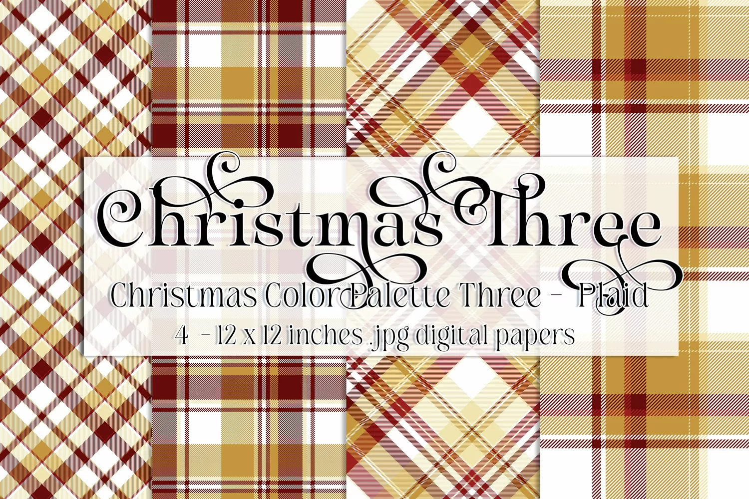 Christmas Background, Christmas Three Color Palette, Plaid 1 product image 1