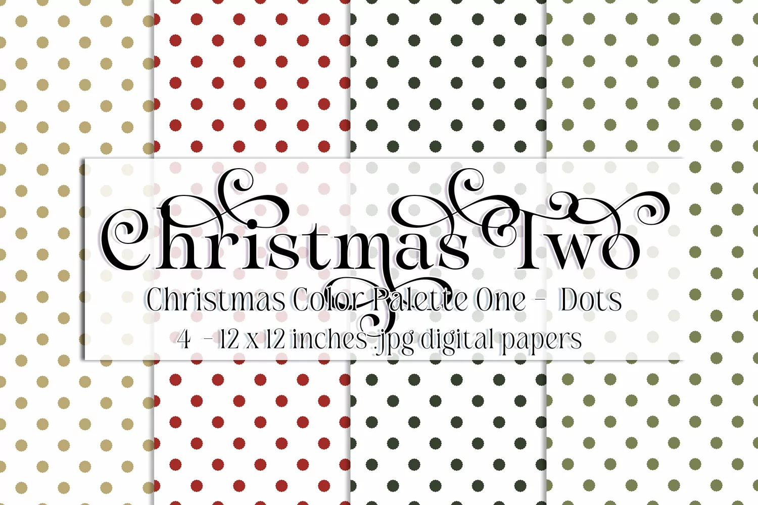 Christmas Background, Christmas Two Color Palette, Polka Dot product image 1
