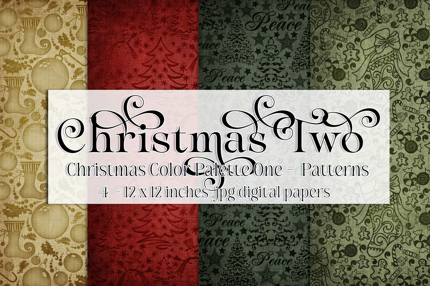 Christmas Background, Christmas Two Color Palette, Patterns product image 1