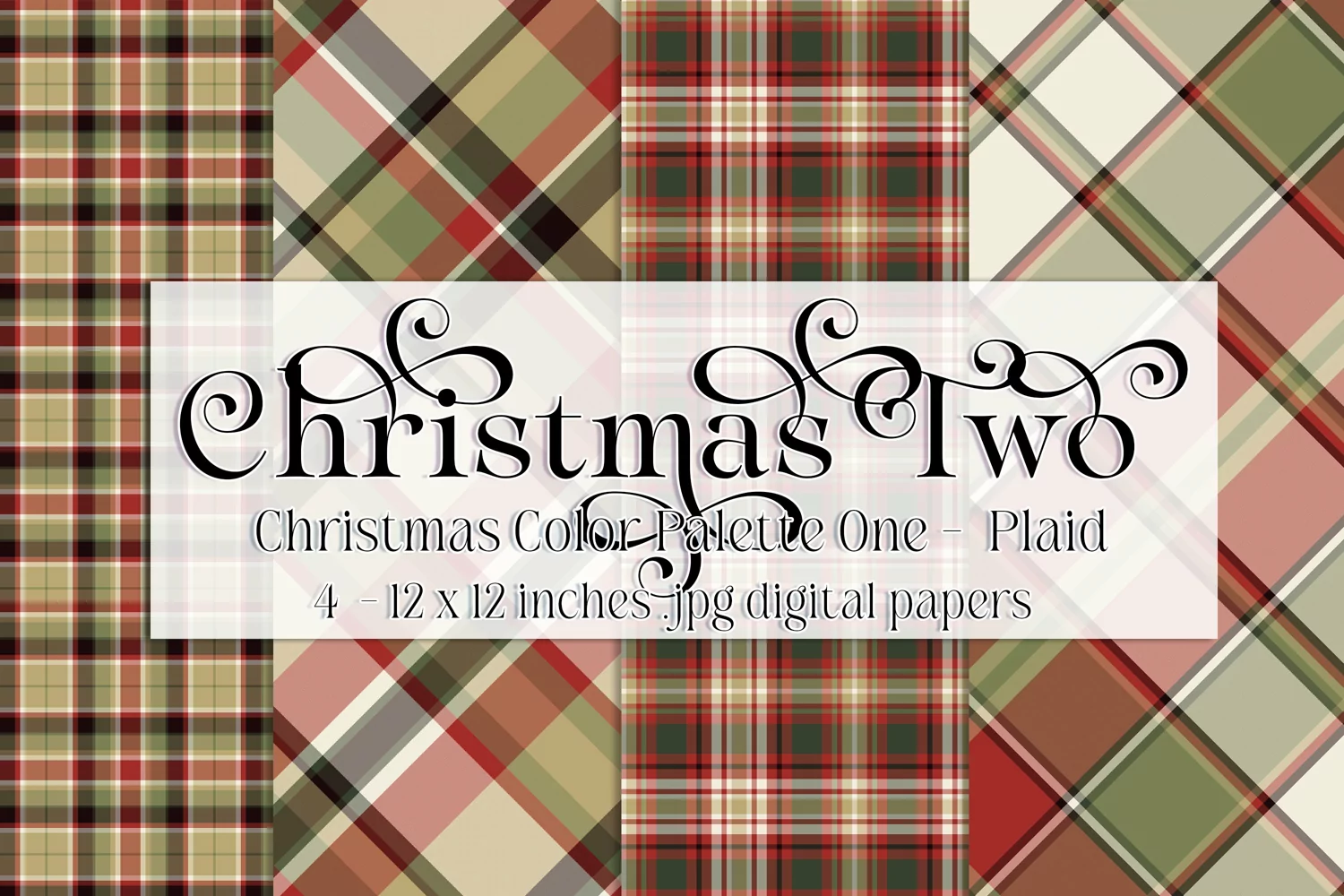 Christmas Background, Christmas Two Color Palette, Plaid s1 product image 1