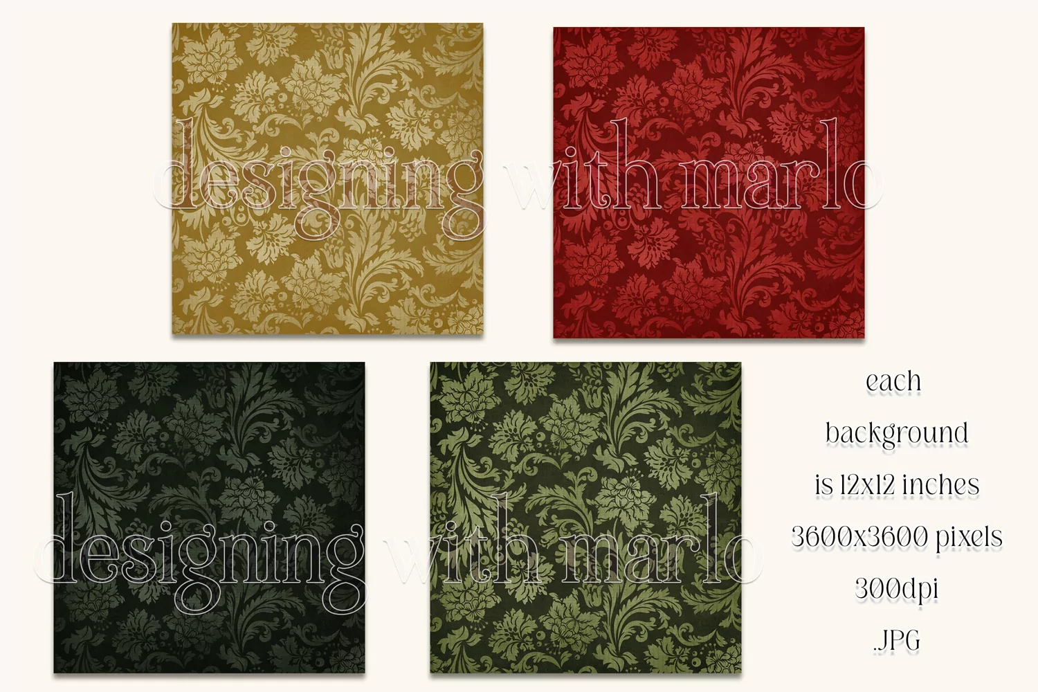 Christmas Background, Christmas Two Color Palette, Vintage 1 product image 1