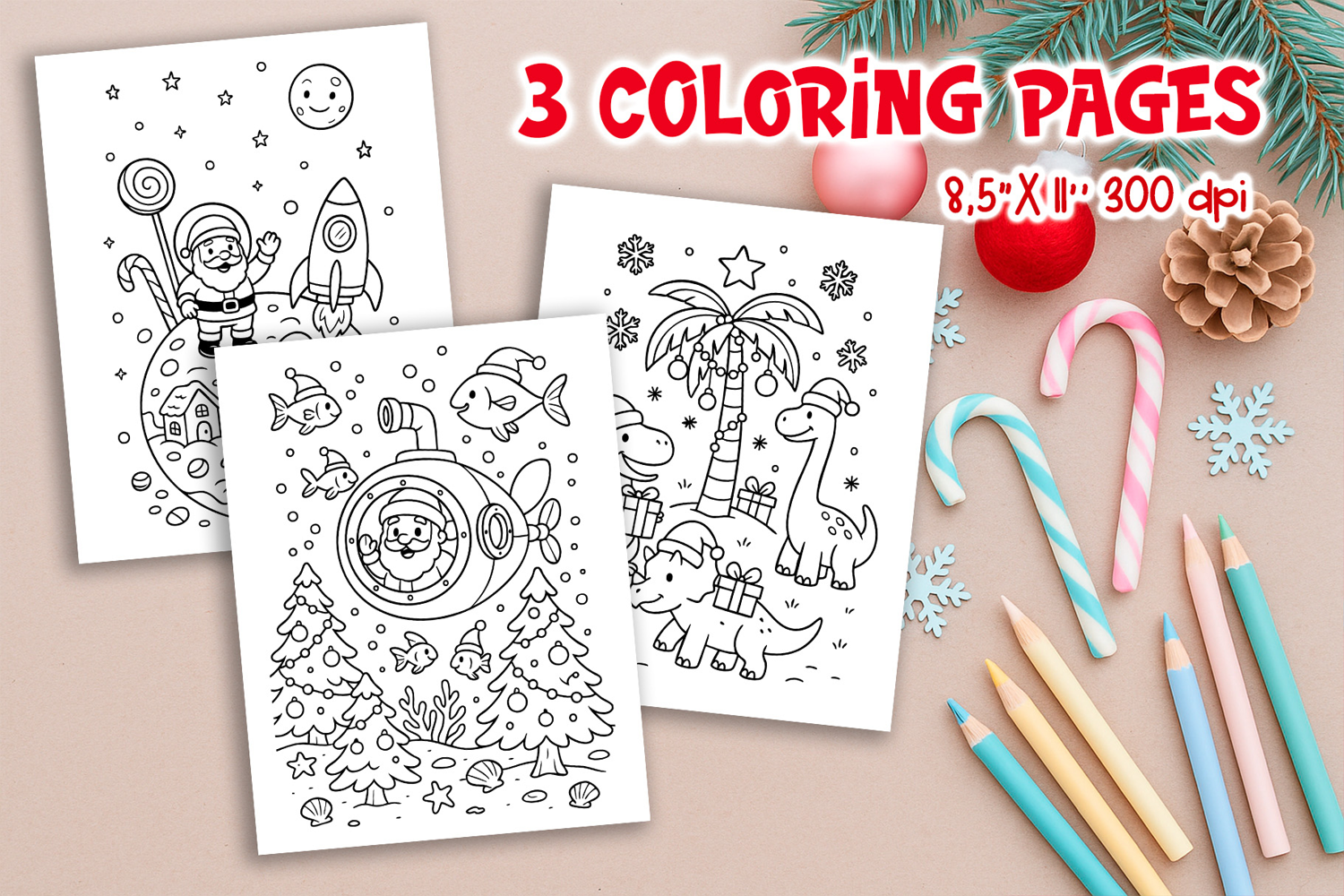 Christmas Kids Coloring Pages | Elf Cafe, Music & Market product image 1