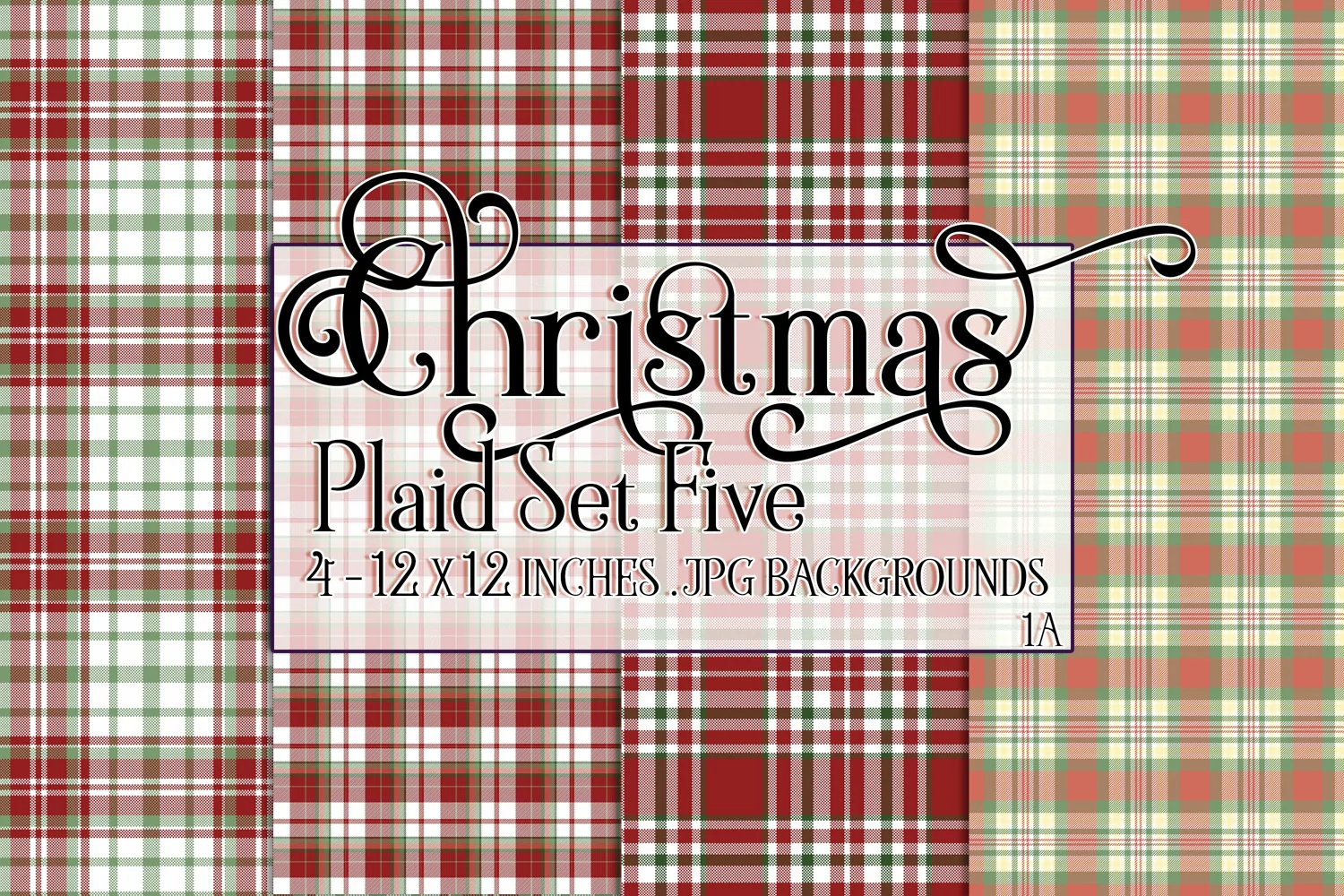 Christmas Background, 12x12 Christmas Plaid Papers, Five product image 1