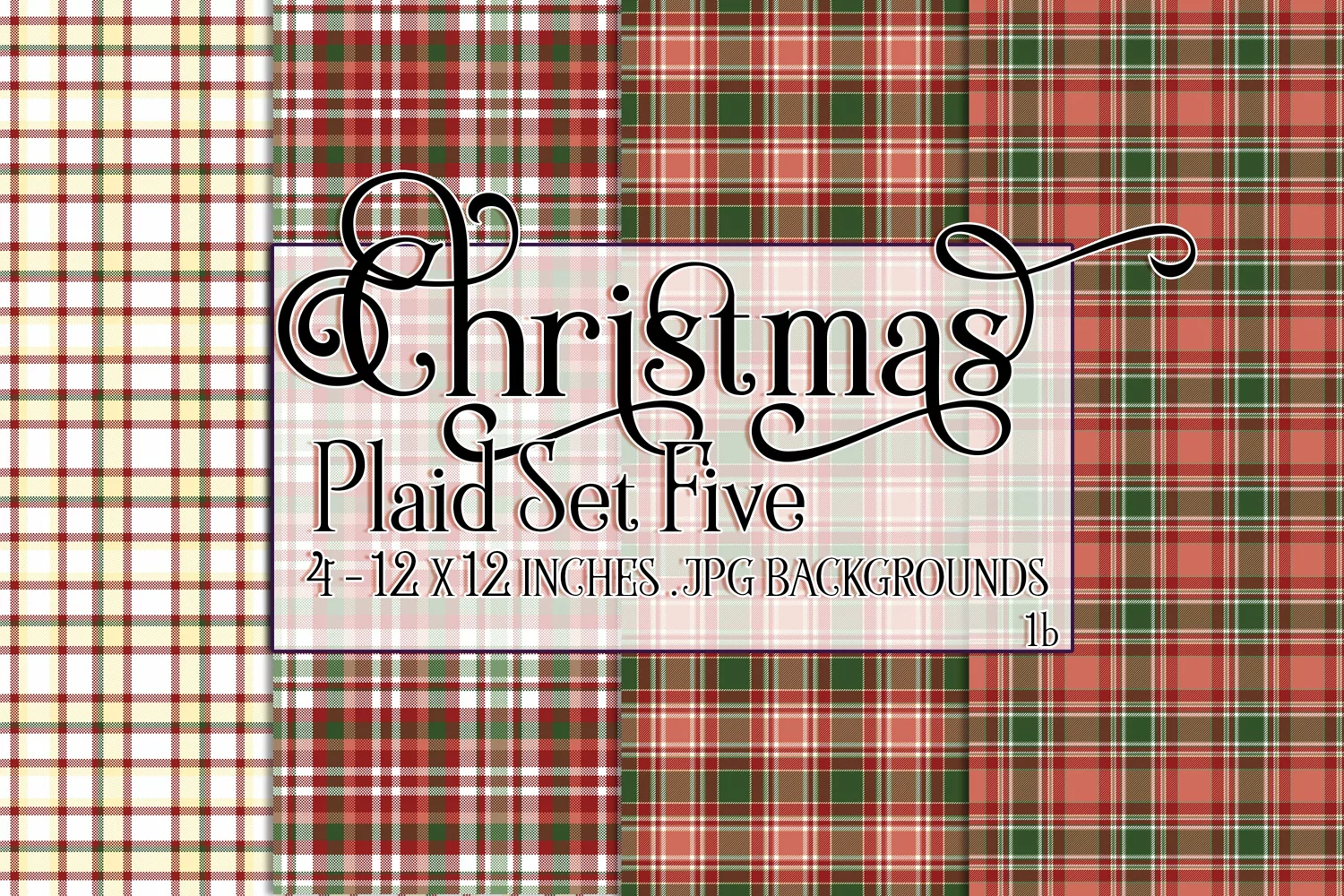Christmas Background, 12x12 Christmas Plaid Papers, Five product image 1