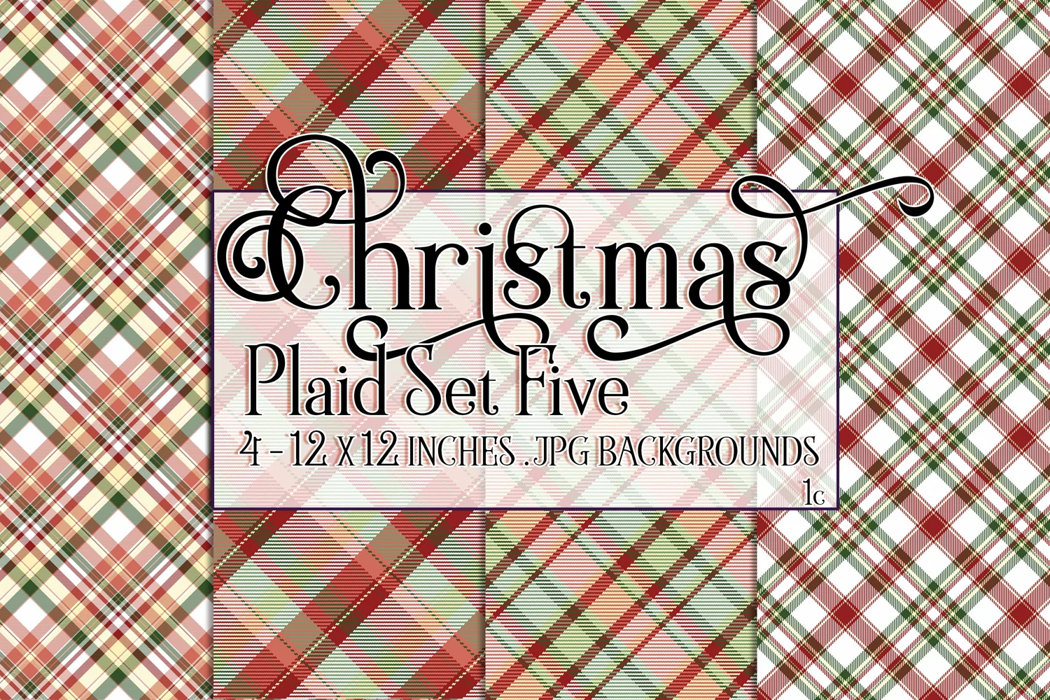 Christmas Background, 12x12 Christmas Plaid Papers, Five product image 1