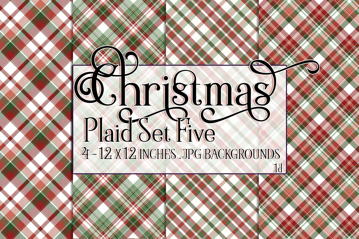 Christmas Background, 12x12 Christmas Plaid Papers, Five product image 1