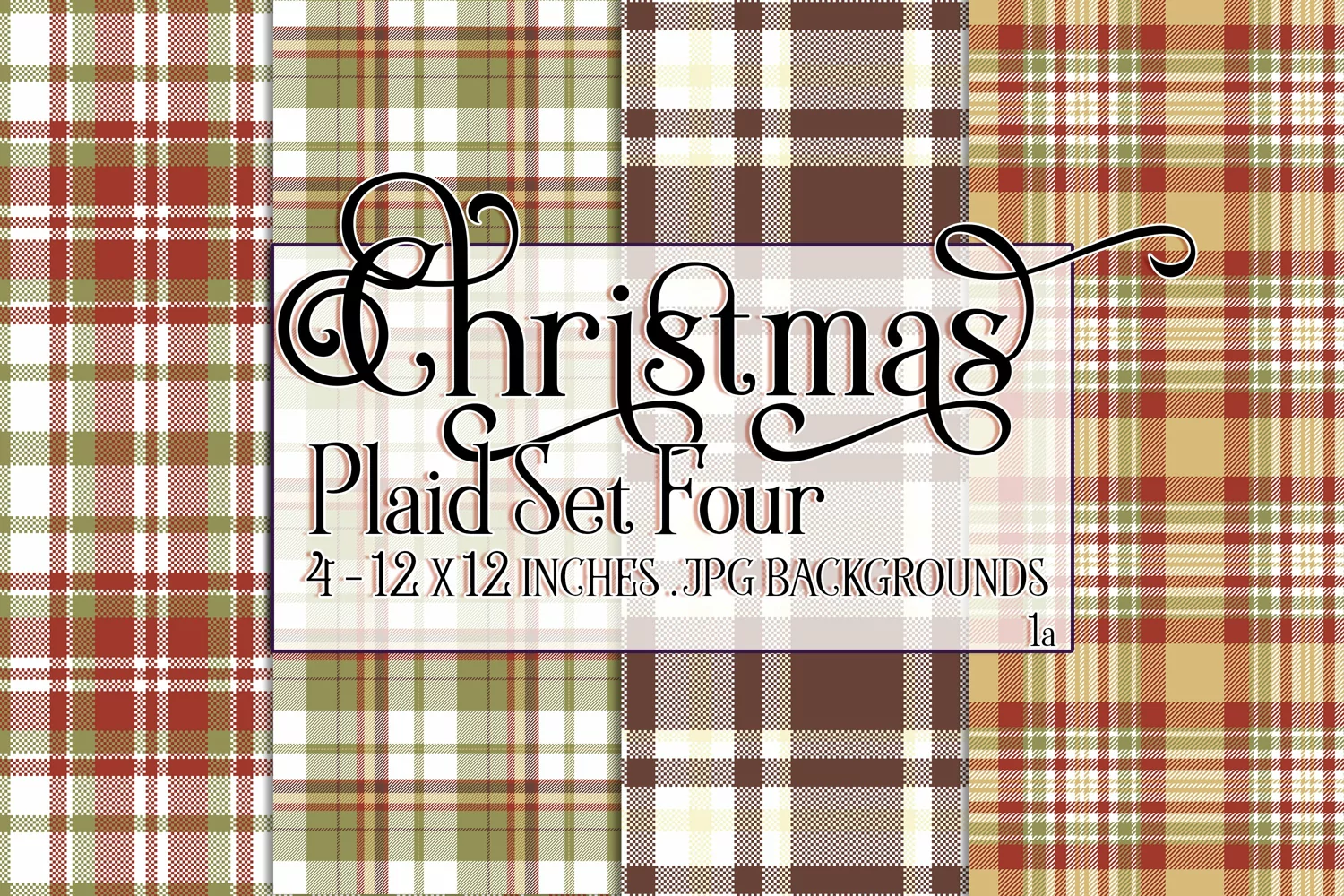 Christmas Background, 12x12 Christmas Plaid Papers, Four product image 1