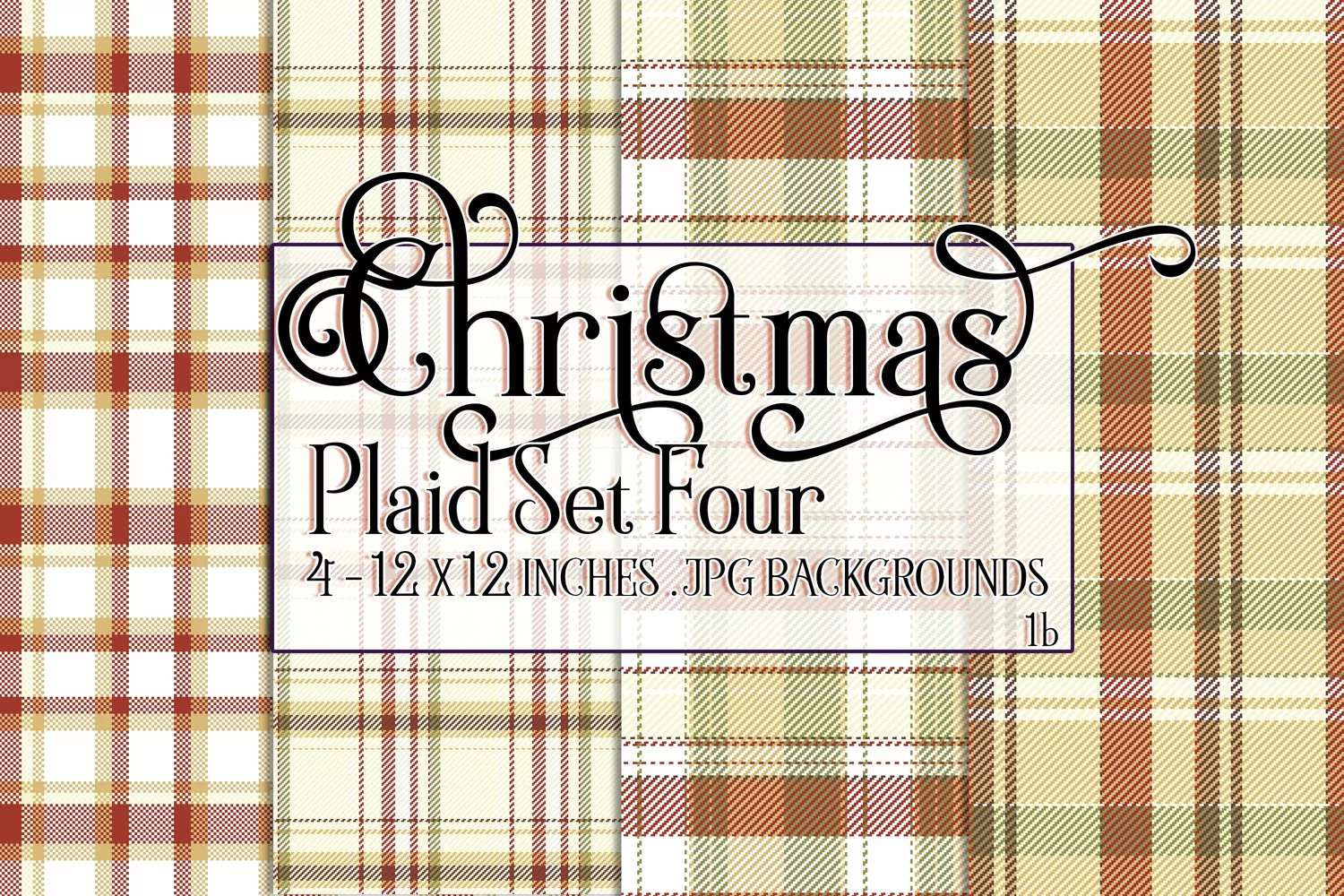 Christmas Background, 12x12 Christmas Plaid Papers, Four product image 1