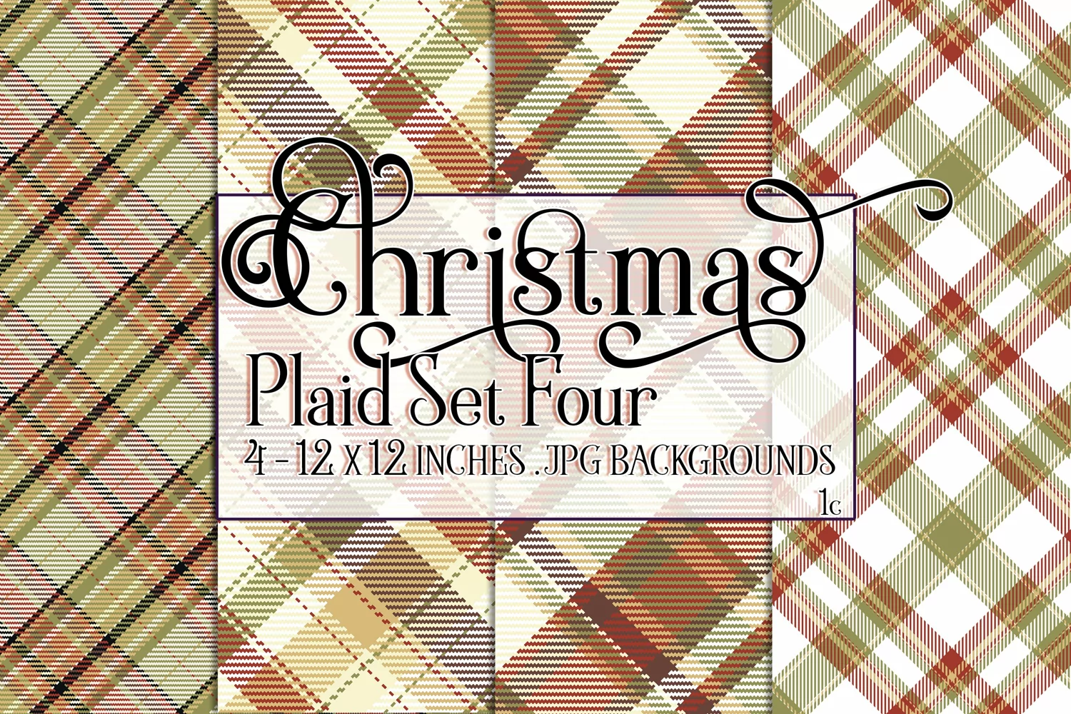 Christmas Background, 12x12 Christmas Plaid Papers, Four product image 1