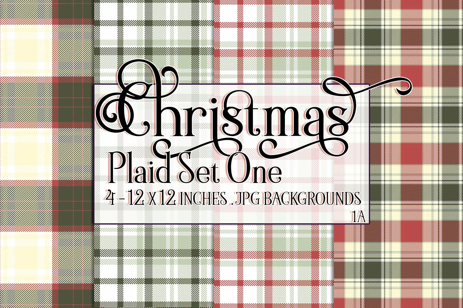 Christmas Background, 12x12 Christmas Plaid Papers, One product image 1