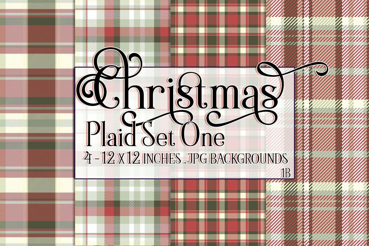 Christmas Background, 12x12 Christmas Plaid Papers, One product image 1