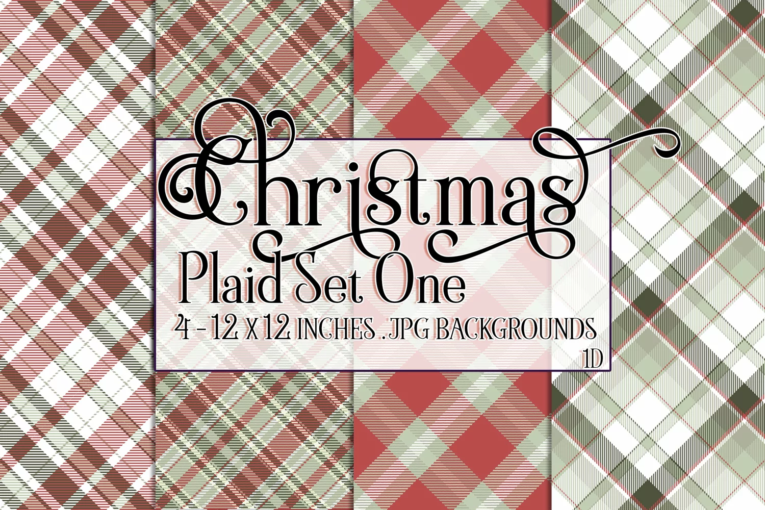 Christmas Background, 12x12 Christmas Plaid Papers, One product image 1
