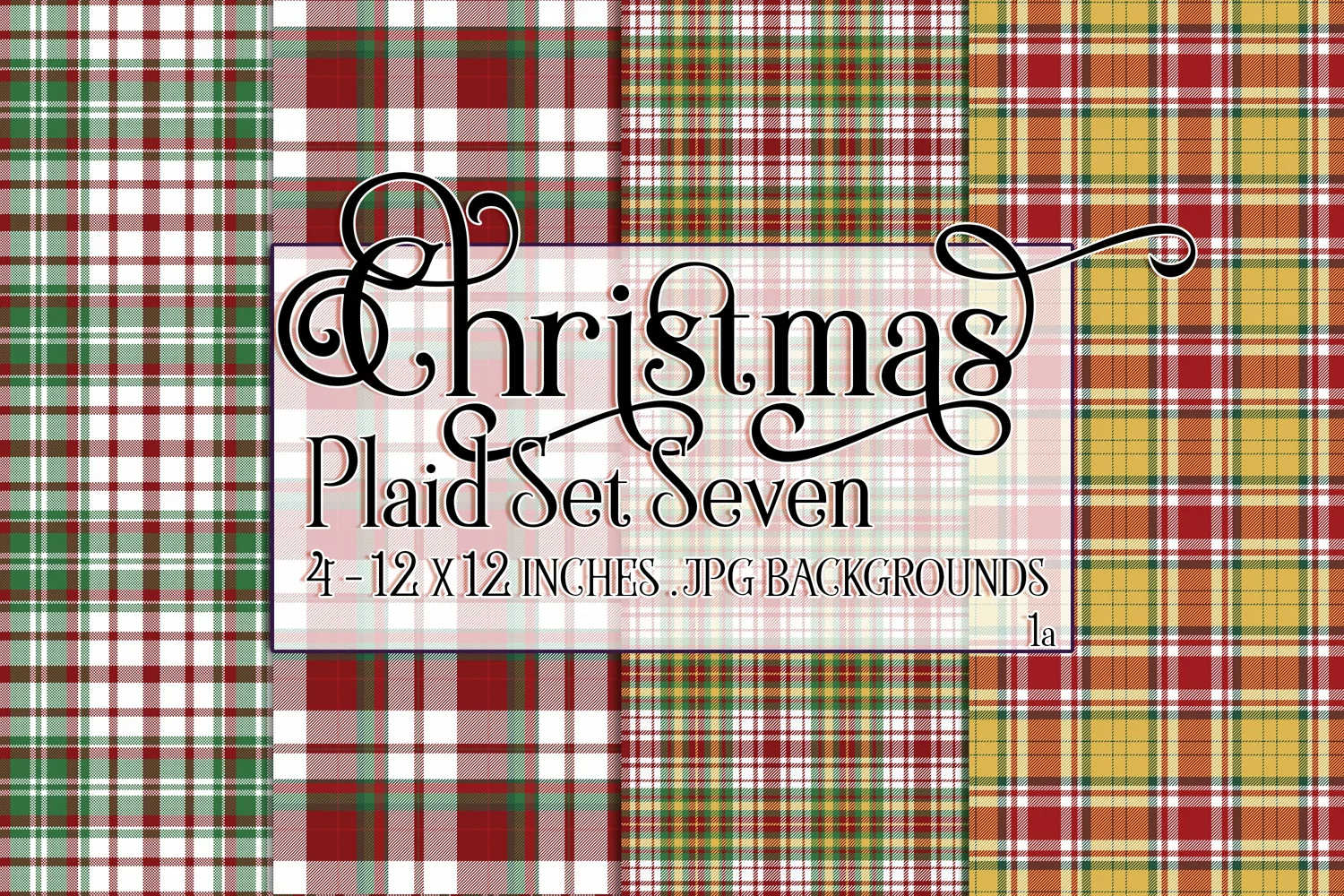 Christmas Background, 12x12 Christmas Plaid Papers, Seven product image 1